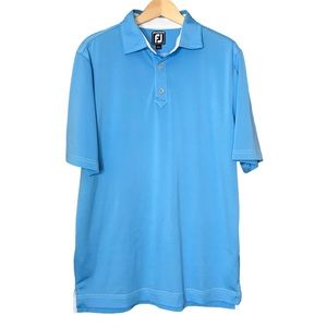 FootJoy Golf Polo Shirt Powder Blue Performance Short Sleeve Shirt Men's Large